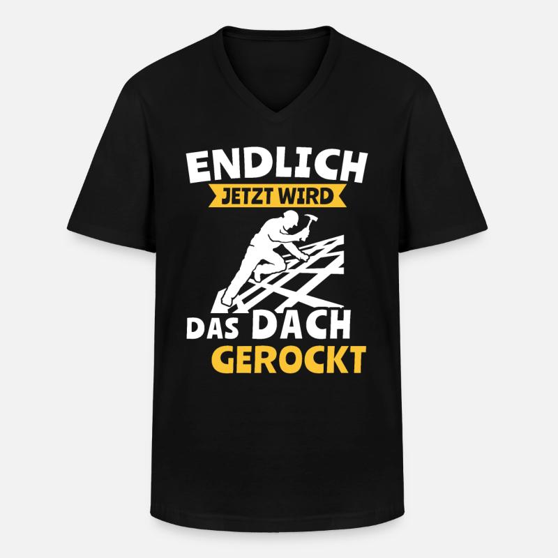 Dachdecker Dachspengler Dachdecken Dachklempner - Männer-T-Shirt mit V-Ausschnitt - Schwarz