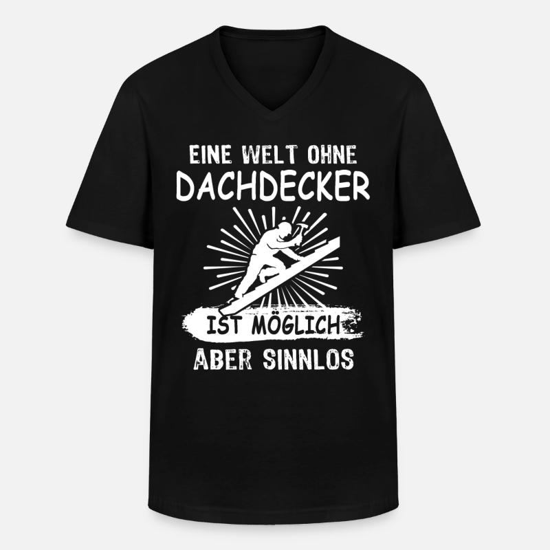 Dachdecker Dachdecken - Männer-T-Shirt mit V-Ausschnitt - Schwarz