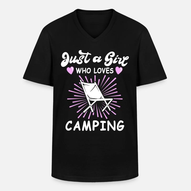 Camping Campingplatz Campen - Männer-T-Shirt mit V-Ausschnitt - Schwarz