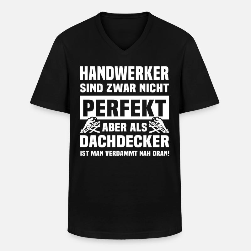 Dachdecker - Männer-T-Shirt mit V-Ausschnitt - Schwarz