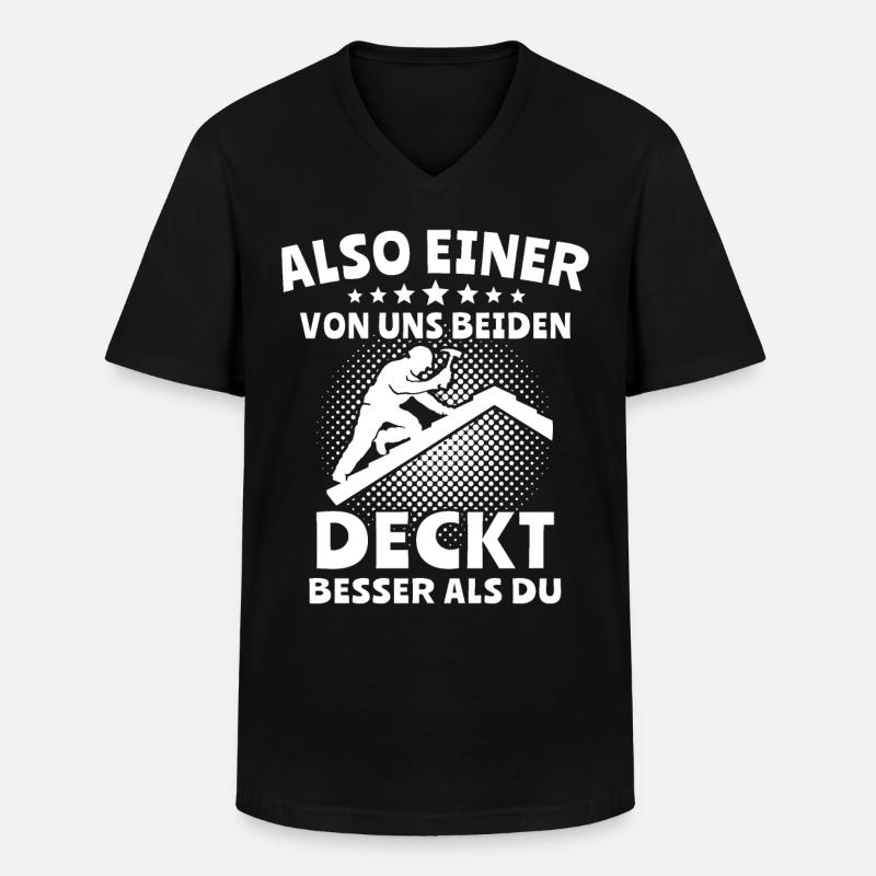 Dachdecker - Männer-T-Shirt mit V-Ausschnitt - Schwarz