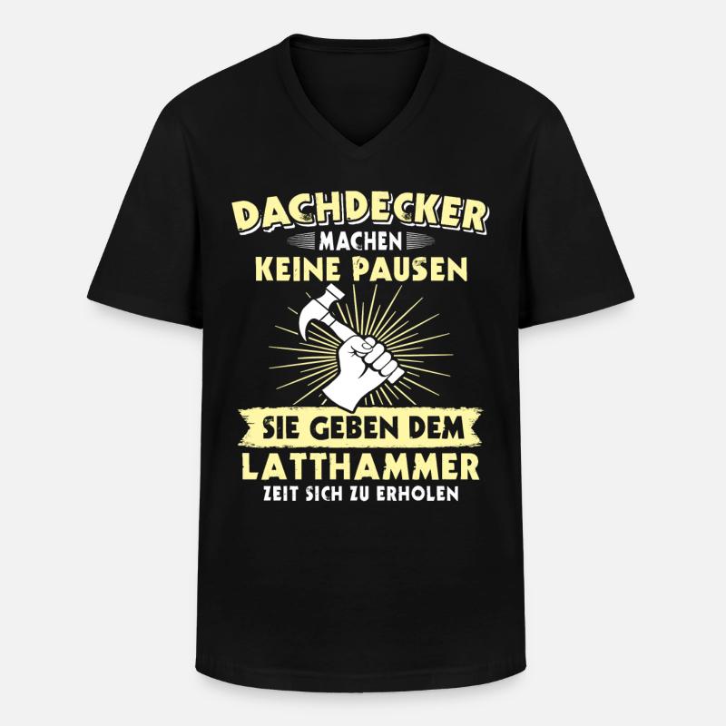 Dachdecker Dächer Decken Dachdecken - Männer-T-Shirt mit V-Ausschnitt - Schwarz