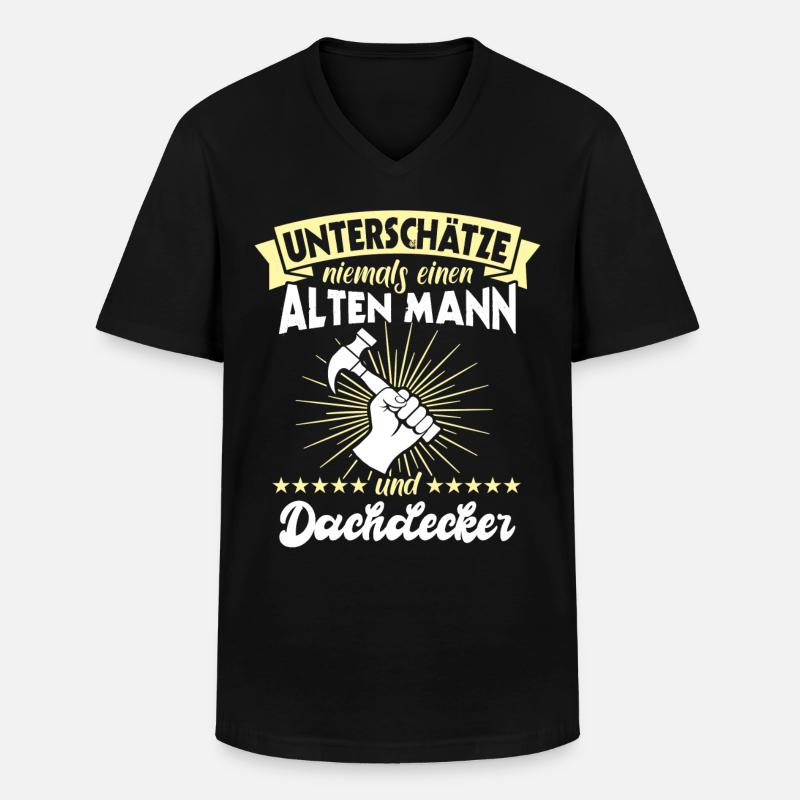 Dachdecker Dächer Decken Dachdecken - Männer-T-Shirt mit V-Ausschnitt - Schwarz