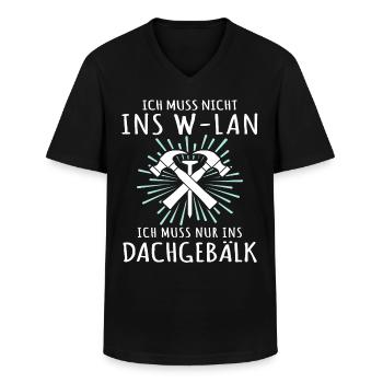 Dachdecker Sprüche Dachdecken - Männer-T-Shirt mit V-Ausschnitt - Schwarz - Vorne - AI Model Male 178 dark (178cm)