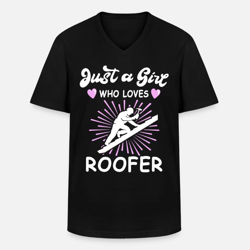 Dachdecker Motiv Dachdecken - Männer-T-Shirt mit V-Ausschnitt - Schwarz