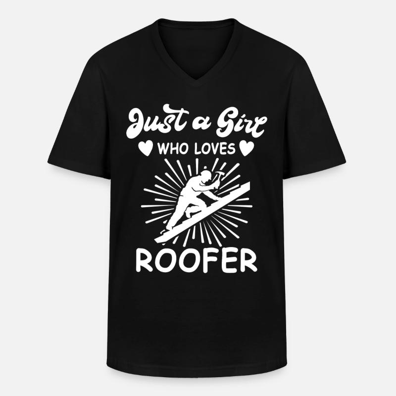 Dachdecker Dachdecken Dachdeckermeister - Männer-T-Shirt mit V-Ausschnitt - Schwarz