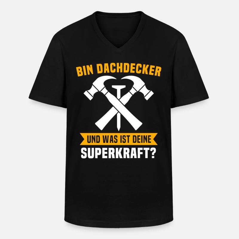 Dachdecker Beruf Dachdecken - Männer-T-Shirt mit V-Ausschnitt - Schwarz