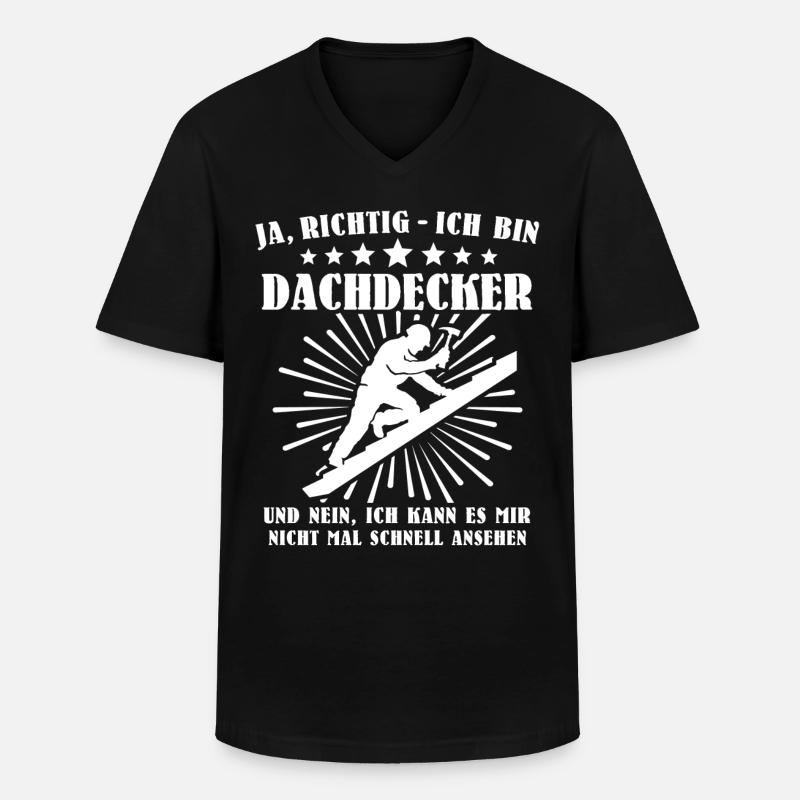 Dachdecker Beruf Dachdecken - Männer-T-Shirt mit V-Ausschnitt - Schwarz