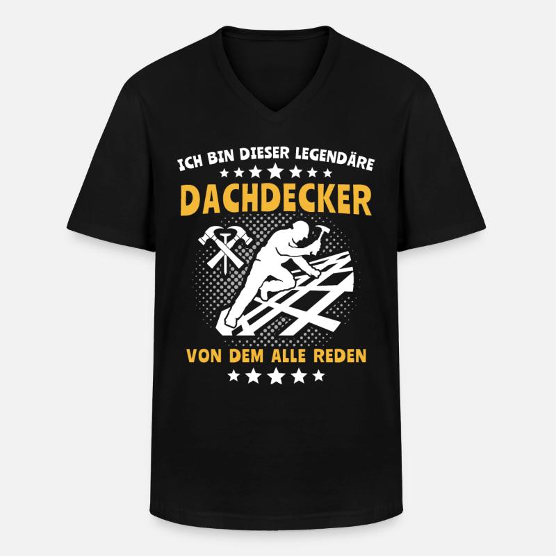 Dachdecker Handwerker Dachdecken - Männer-T-Shirt mit V-Ausschnitt - Schwarz