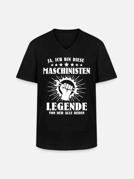 Maschinist - Männer-T-Shirt mit V-Ausschnitt - Schwarz