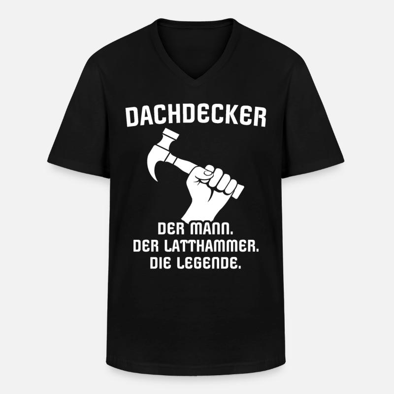 Dachdecker Dachdecken - Männer-T-Shirt mit V-Ausschnitt - Schwarz