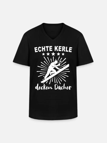 Dachdecker Dachdecken - Männer-T-Shirt mit V-Ausschnitt - Schwarz