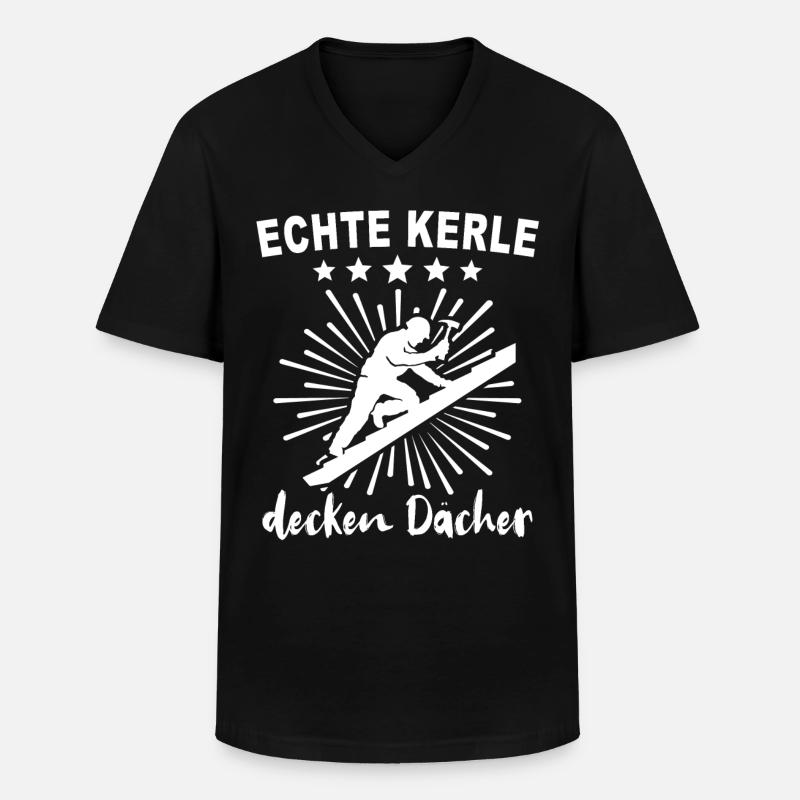 Dachdecker Dachdecken - Männer-T-Shirt mit V-Ausschnitt - Schwarz