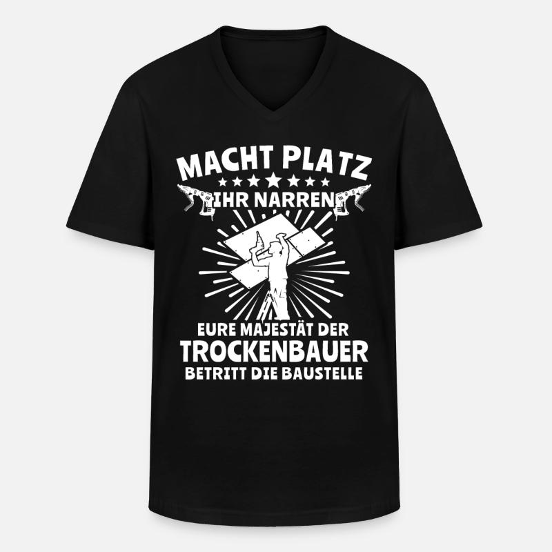 Trockenbauer - Männer-T-Shirt mit V-Ausschnitt - Schwarz