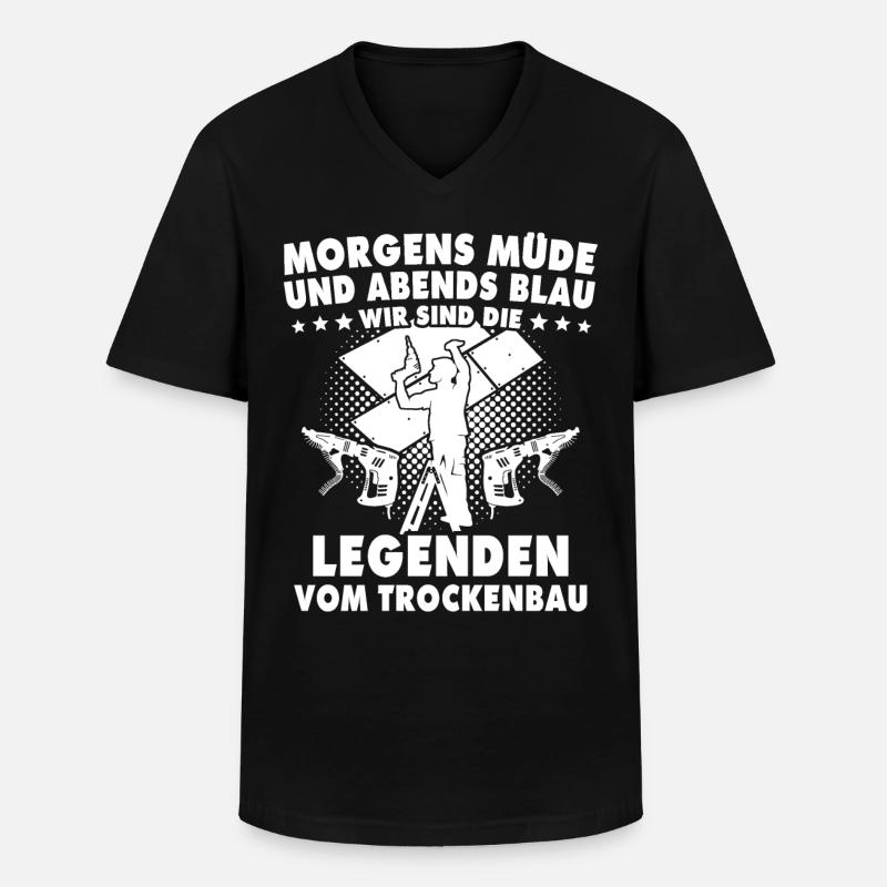 Trockenbauer - Männer-T-Shirt mit V-Ausschnitt - Schwarz