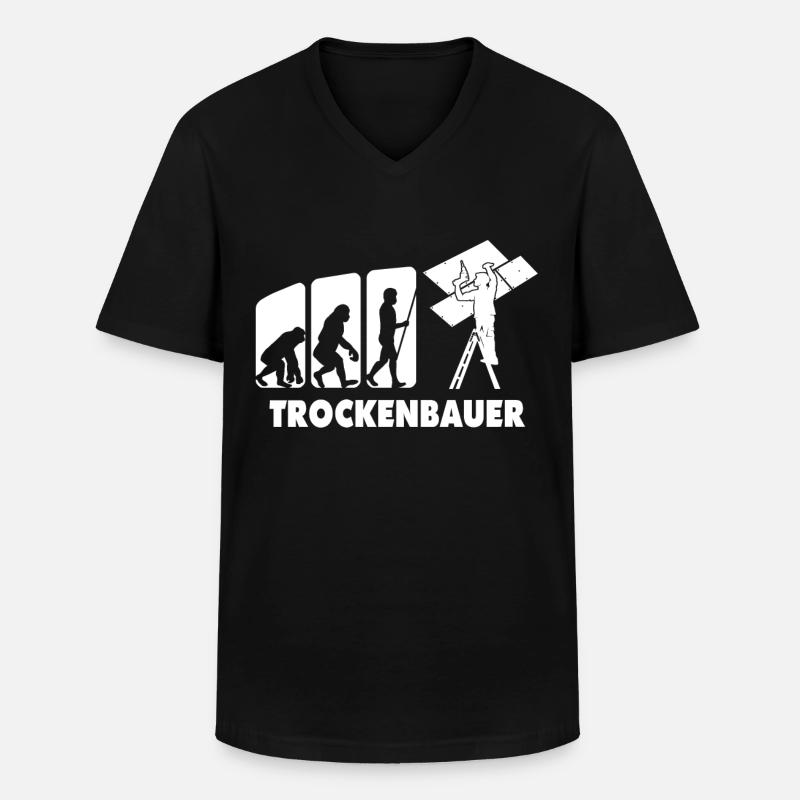 Trockenbauer - Männer-T-Shirt mit V-Ausschnitt - Schwarz