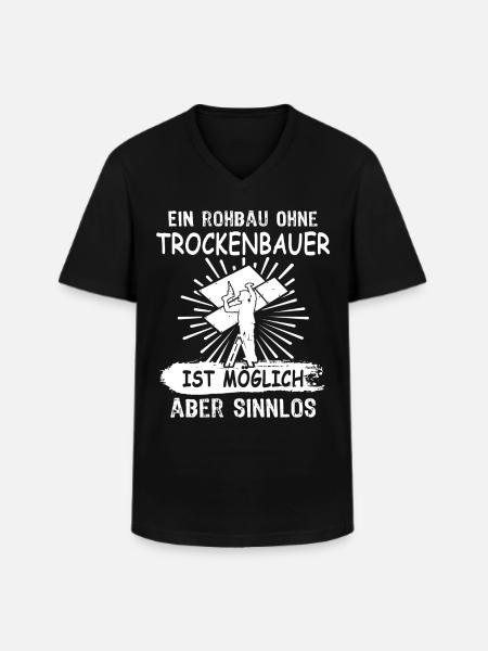 Trockenbaumonteur - Männer-T-Shirt mit V-Ausschnitt - Schwarz