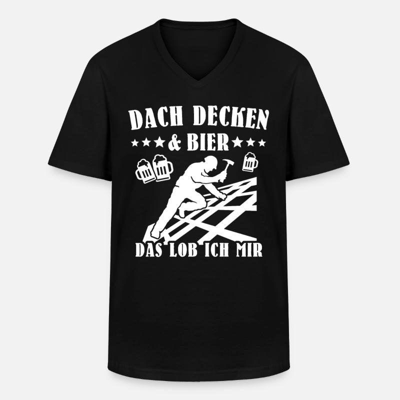 Dachdecker Biertrinker Dachdecken Bier - Männer-T-Shirt mit V-Ausschnitt - Schwarz