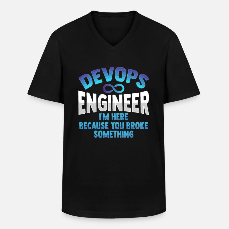 Sys-Admin Developer Devops Engineer - Men's V-Neck T-Shirt - black