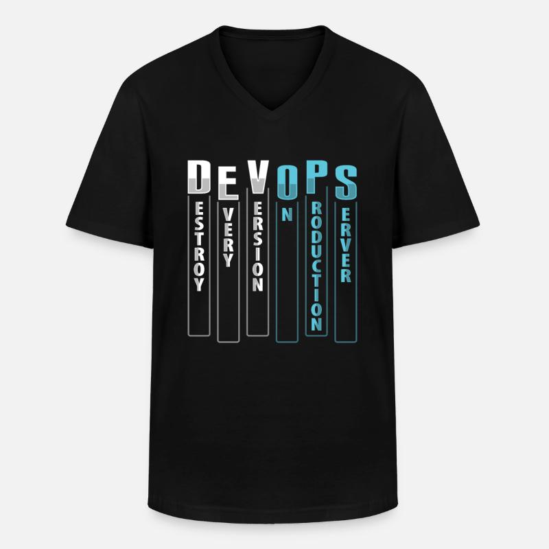 Développeur Devops Sys-Admin - T-shirt col V Homme - noir
