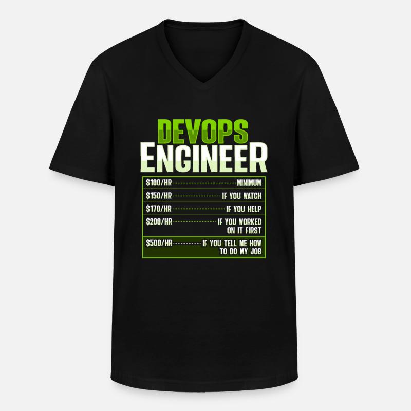 Devops Sys-Admin Entwickler - Männer-T-Shirt mit V-Ausschnitt - Schwarz