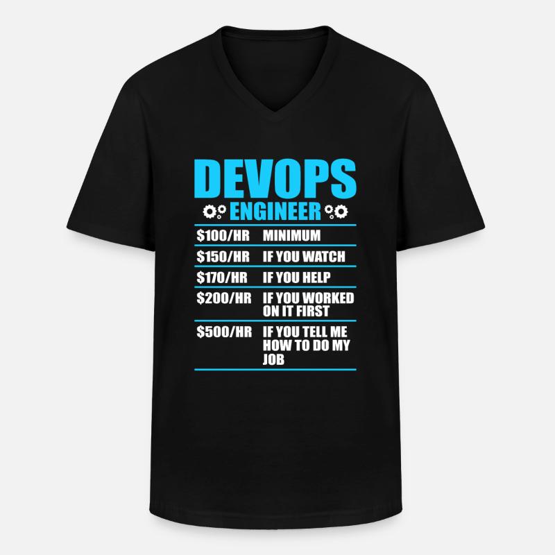Devops Sys-Admin Entwickler - Männer-T-Shirt mit V-Ausschnitt - Schwarz