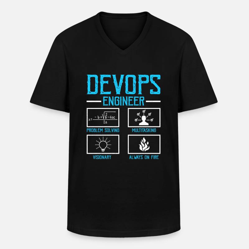 Devops Sys-Admin Developer - Men's V-Neck T-Shirt - black