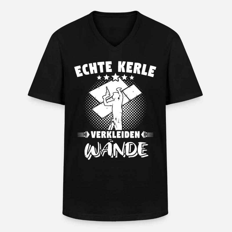 Trockenbauer - Männer-T-Shirt mit V-Ausschnitt - Schwarz