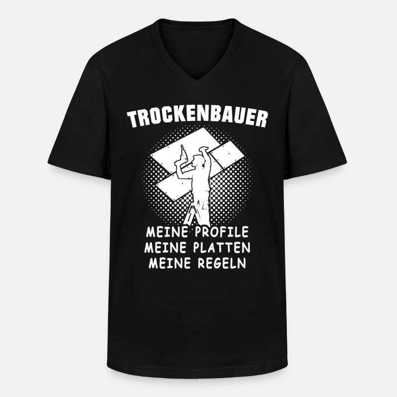 Trockenbauer - Männer-T-Shirt mit V-Ausschnitt - Schwarz