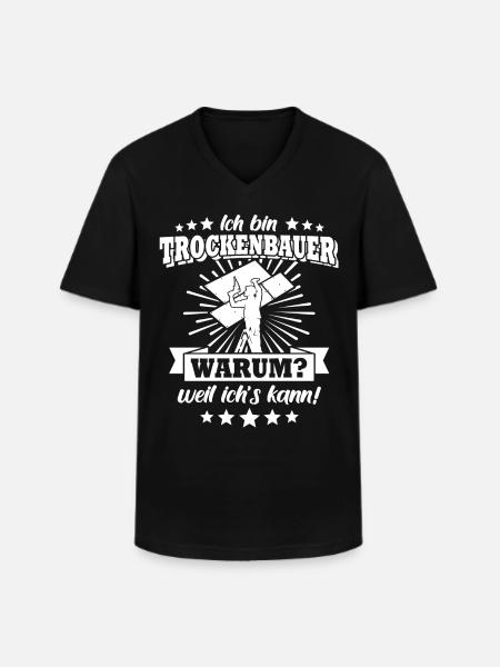 Trockenbaumonteur - Männer-T-Shirt mit V-Ausschnitt - Schwarz