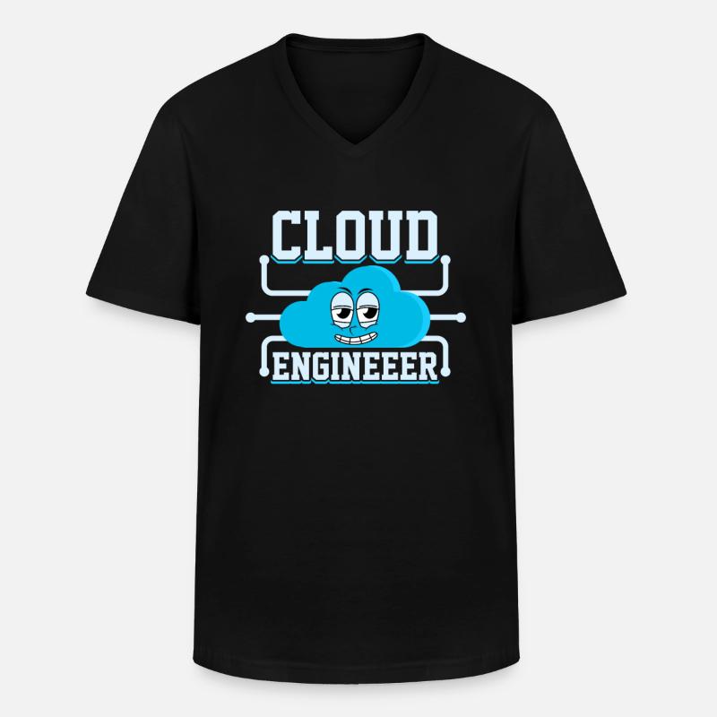 Administrateur Cloud Devops - T-shirt col V Homme - noir