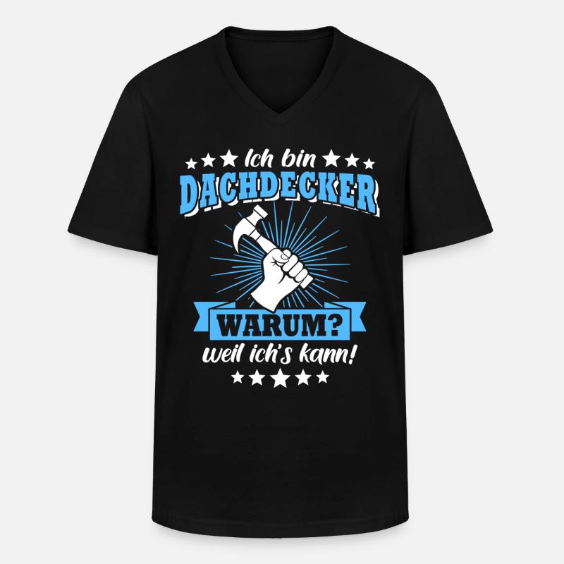 Dachdecker Dachspengler Dachklempner - Männer-T-Shirt mit V-Ausschnitt - Schwarz