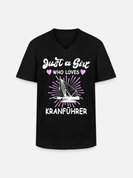 Kranführer Sprüche Kran Kranfahrer - Männer-T-Shirt mit V-Ausschnitt - Schwarz