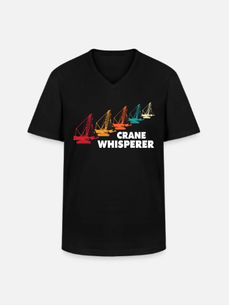 Kranfører Kran Kranfører Bæltekran - Klassisk herre T-shirt med V-udskæring - sort