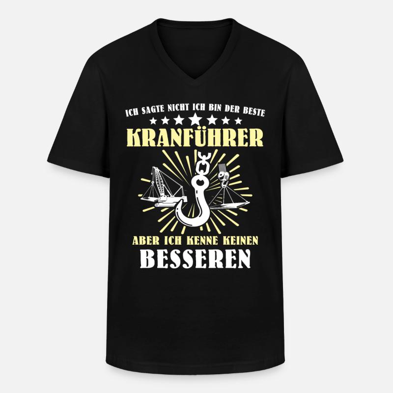 Kranführer Kran Kranfahrer Kranfahren - Männer-T-Shirt mit V-Ausschnitt - Schwarz