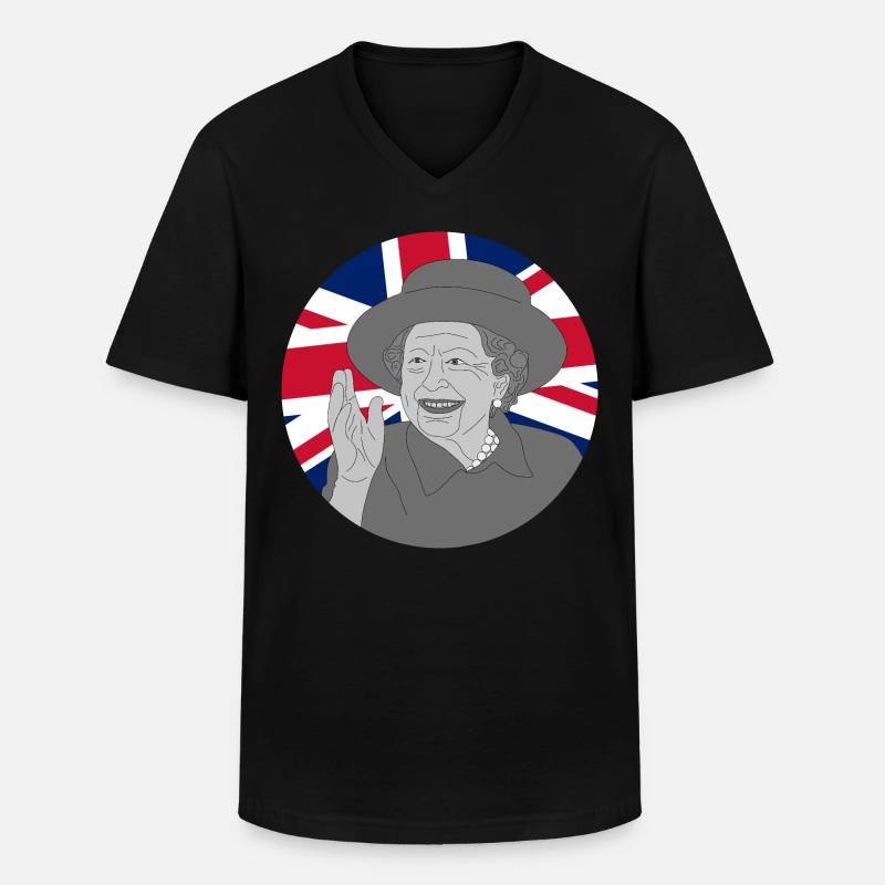 RIP Queen Elizabeth II - Männer-T-Shirt mit V-Ausschnitt - Schwarz