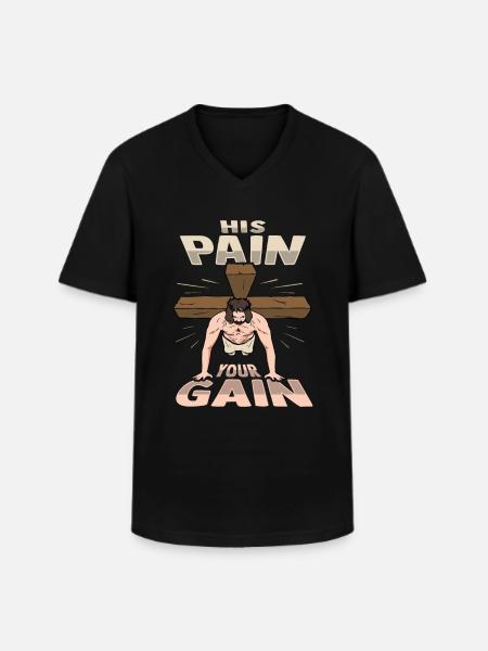 Jesus Fitness Training - Men's V-Neck T-Shirt - black