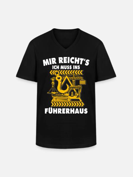 Kranführer Kranfahrer Kran - Männer-T-Shirt mit V-Ausschnitt - Schwarz