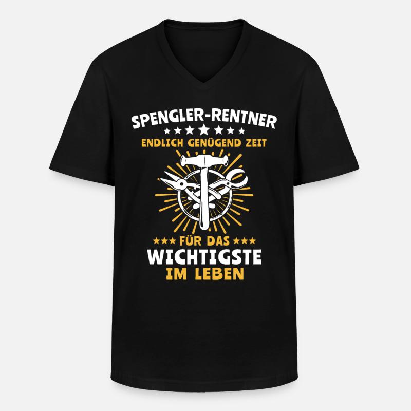 Spengler Sprüche Bauspengler - Männer-T-Shirt mit V-Ausschnitt - Schwarz