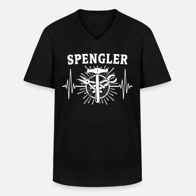 Spengler Sprüche Bauspengler - Männer-T-Shirt mit V-Ausschnitt - Schwarz
