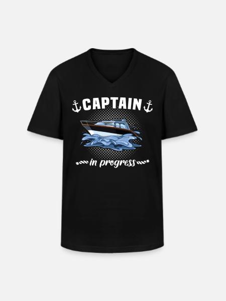 Captain Boat Captain - Men's V-Neck T-Shirt - black