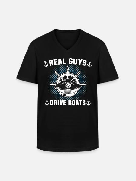 Captain Captain Boat - Men's V-Neck T-Shirt - black
