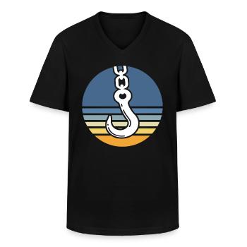 Crane operator Crawler crane Crane driver crane - Men's V-Neck T-Shirt - black - Front - AI Model Male 178 dark (178cm)