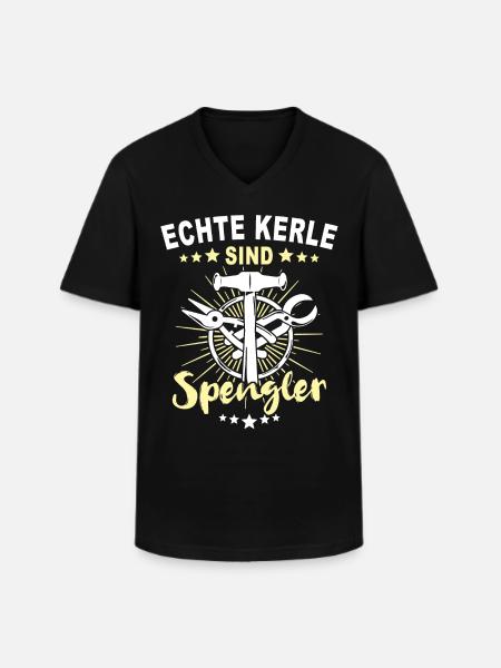Spengler Beruf Bauspengler Sprüche - Männer-T-Shirt mit V-Ausschnitt - Schwarz