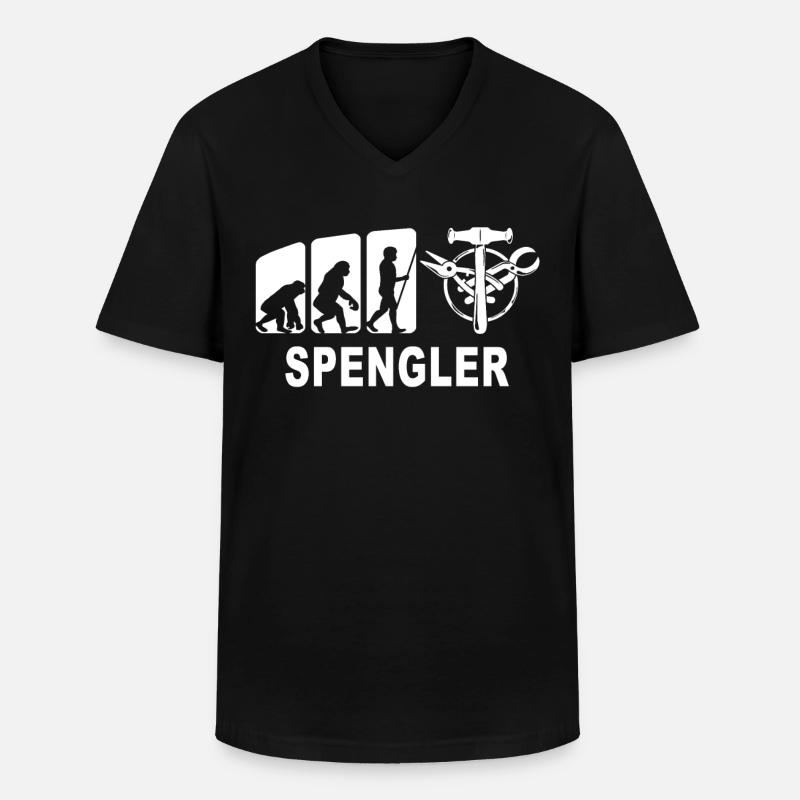 Bauspengler Evolution Spengler - Men's V-Neck T-Shirt - black