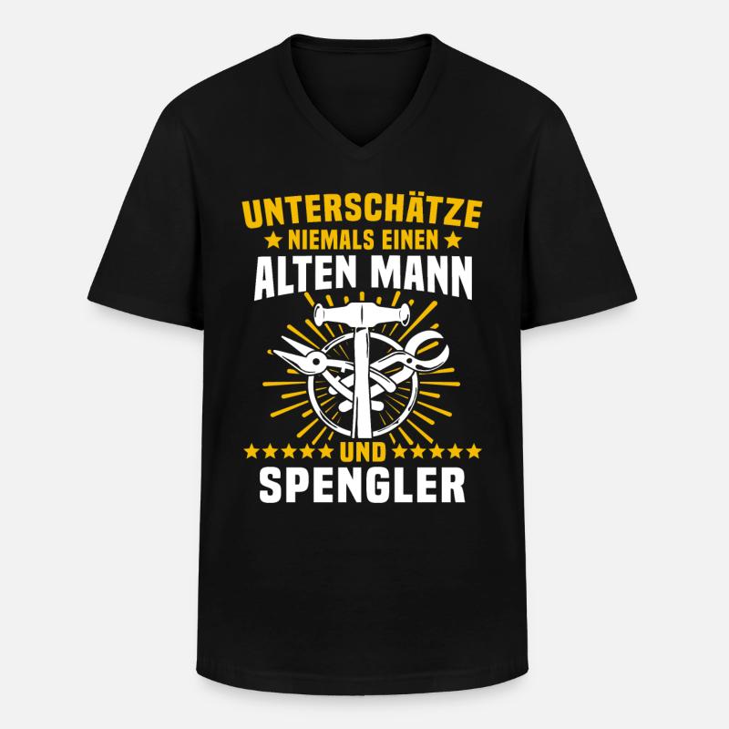 Spengler Beruf Bauspengler - Männer-T-Shirt mit V-Ausschnitt - Schwarz