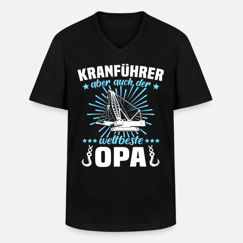 Kranfahrer Opa Kranführer Opas - Männer-T-Shirt mit V-Ausschnitt - Schwarz