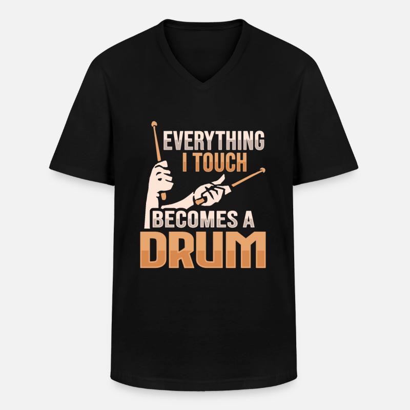 Drum Set Percussion Design - Men's V-Neck T-Shirt - black