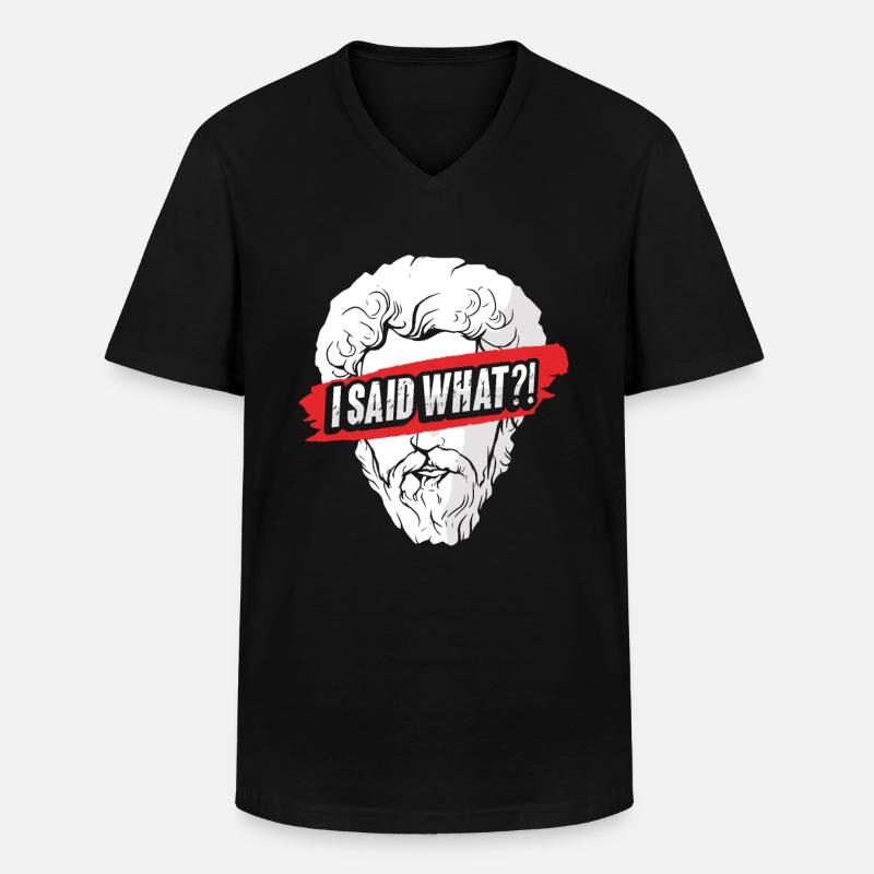Markus Aurelius Philosophie - Männer-T-Shirt mit V-Ausschnitt - Schwarz