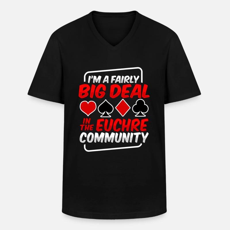 Kartenspiel Euchre - Männer-T-Shirt mit V-Ausschnitt - Schwarz